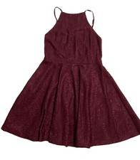 Windsor Women Size Small Maroon Adjustable Strap Dress Skater (25-604)