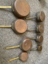 vintage copper frying pans,skillet - brass handle
