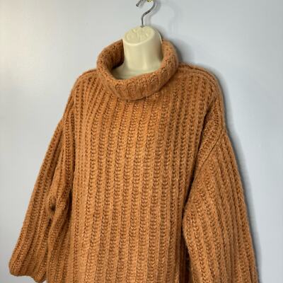 Free People Fluffy Fox Sweater Alpaca Blend Cowl Neck Chunky