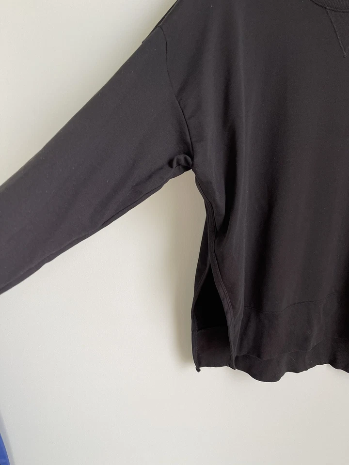 Universal Standard Black Fiona Open Side Sweatshirt Oversized Womens Size Small - Image 4 of 4