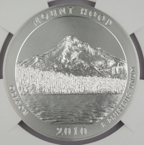 2010 P Mount Hood America the Beautiful 5 Oz Silver Coin NGC SP70 Satin Finish - Picture 3 of 4