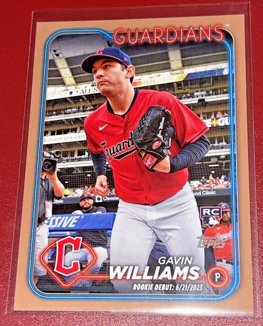 RARE GAVIN WILLIAMS /2024 GOLD ROOKIE CARD #US294 TOPPS UPDATE SERIES CLEVELAND