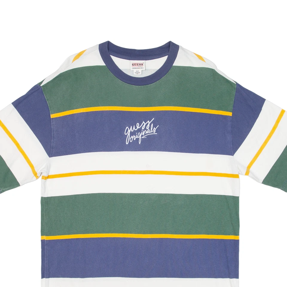 Camiseta masculina listrada verde GUESS P - Imagem 2 de 4