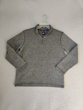 Gap Mens Sweater Medium Gray Long Sleeve 1/4 Zip Solid Tight Knit Pullover