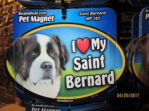 I Love My Saint Bernard 6 inch oval magnet for car or anything metal  New