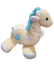 Eden Vintage HTF Lovey Security Plush Giraffe Yellow Blue Pink Yarn Circle Dot