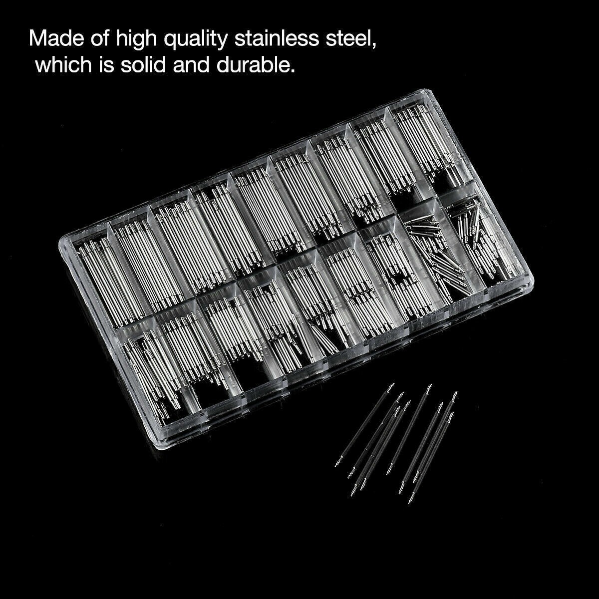 360Pcs Watch Pins Spring Bars Band Strap Link Remover Set Repair Kit Stainless 