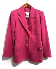 YVES SAINT LAURENT ENCORE Woman's Blazer - Hot Pink Size 8 USA Made in France