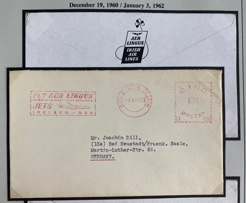 1960 Dublin Ireland aer Lingus Meter Cancel Cover to Bad Neustadt Germany
