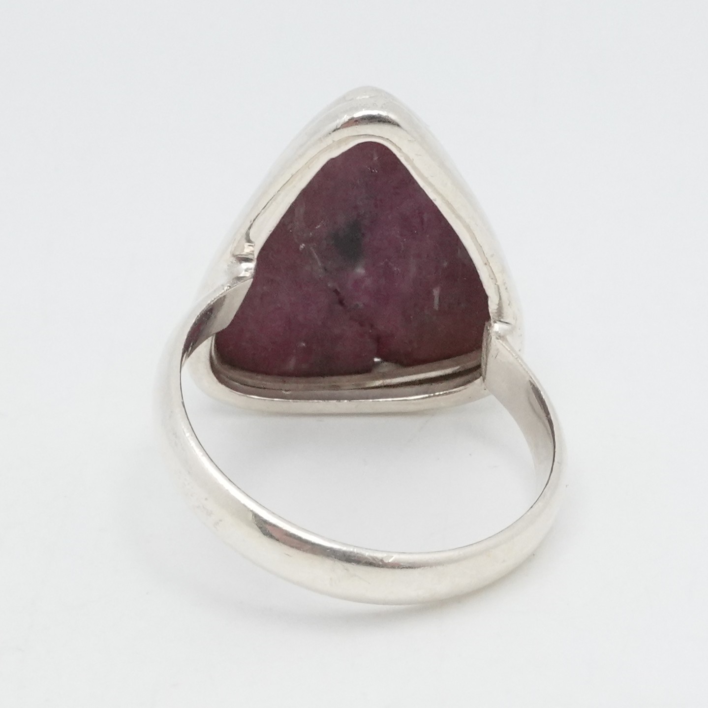 Sterling Silver Rubellite Asymmetrical Ring Size … - image 3