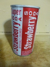 SUPER STRAWBERRY WIDE SEAM STEEL SODA CAN         -[EMPTY CANS, READ DESC.]-