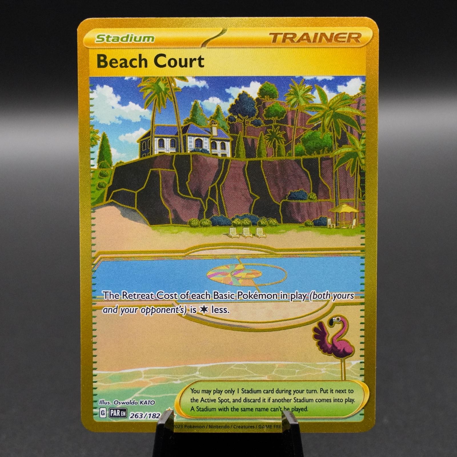 Beach Court 263/182 Hyper Rare Paradox Rift Pokemon Holo Near Mint