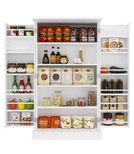 Yusong 41'' Kitchen Pantry Storage Cabinet, Wooden Sideboard Buffet Cupboard...