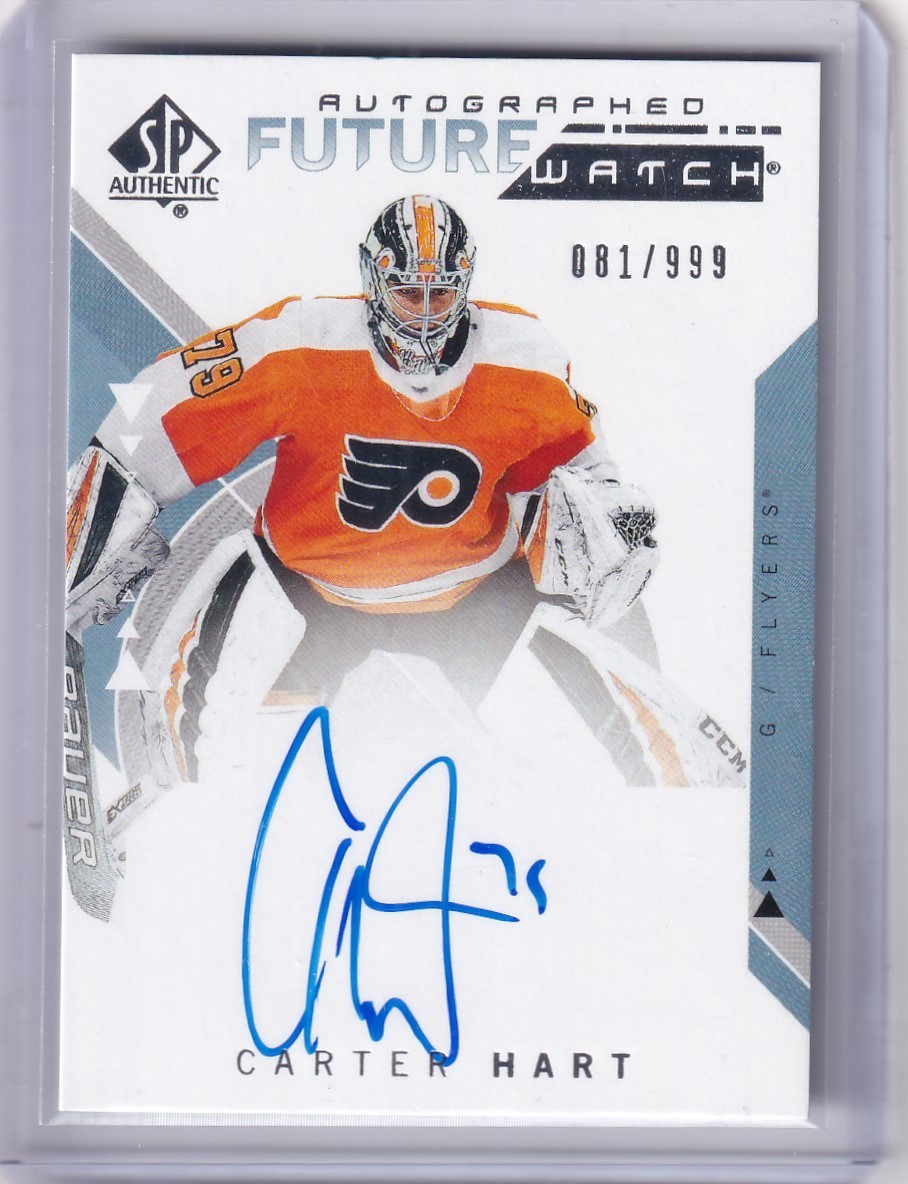 2018-19 SP Authentic Hockey Carter Hart Future Watch Auto #081/999