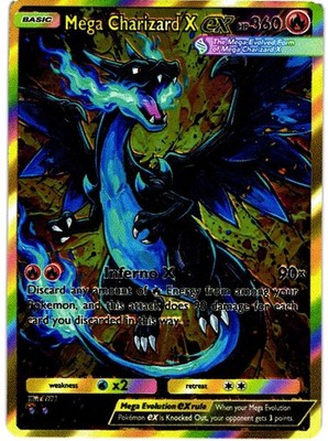 MEGA-CHARIZARD-X-2 Full Art Style Custom Card Fan Art keine Originalkarte