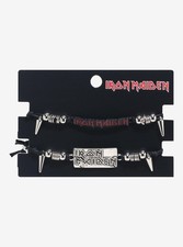 IRON MAIDEN Nameplate Cord jewelry Bracelet Set Of 2 NEW ON CARD 