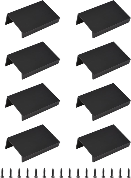 Schwarzer Mini-Fingerkantenzieher, 8 StüCk Verdeckter Griff, Moderner Schubladen-image