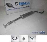 Imasaf Auspuff Mitteltopf + Anbauteile für Fiat 500 + Fiat Panda 1.4 74KW 2006-