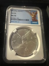 2010 Mo Mexico 1 Onza Silver Libertad NGC MS70 Perfect Grade BU Mint State