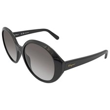 Ferragamo Grey Gradient Round Ladies Sunglasses SF1067S 001 57 SF1067S 001 57