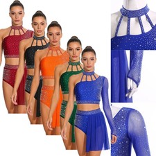 Womens Dress Contemporary Dancewear Shorts Outfit Carnival Asymmetrical Dance
