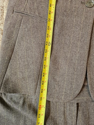 Vintage Style & Co. Damen Plus 18W braun Nadelstreifen Hosenanzug Stretch, weites Bein - Bild 5 von 12