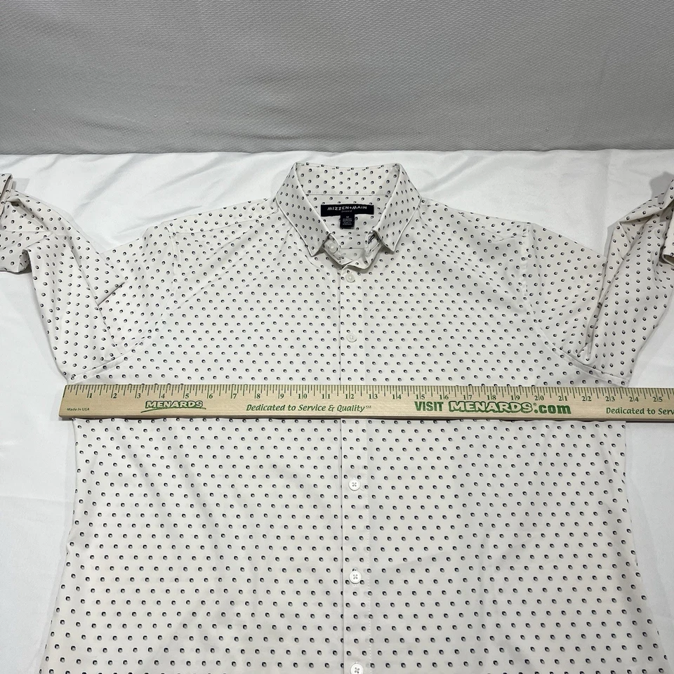 Camisa masculina Mizzen+Main média branca azul sotavento acabamento sem dobra botão elástico para cima - Imagem 4 de 4