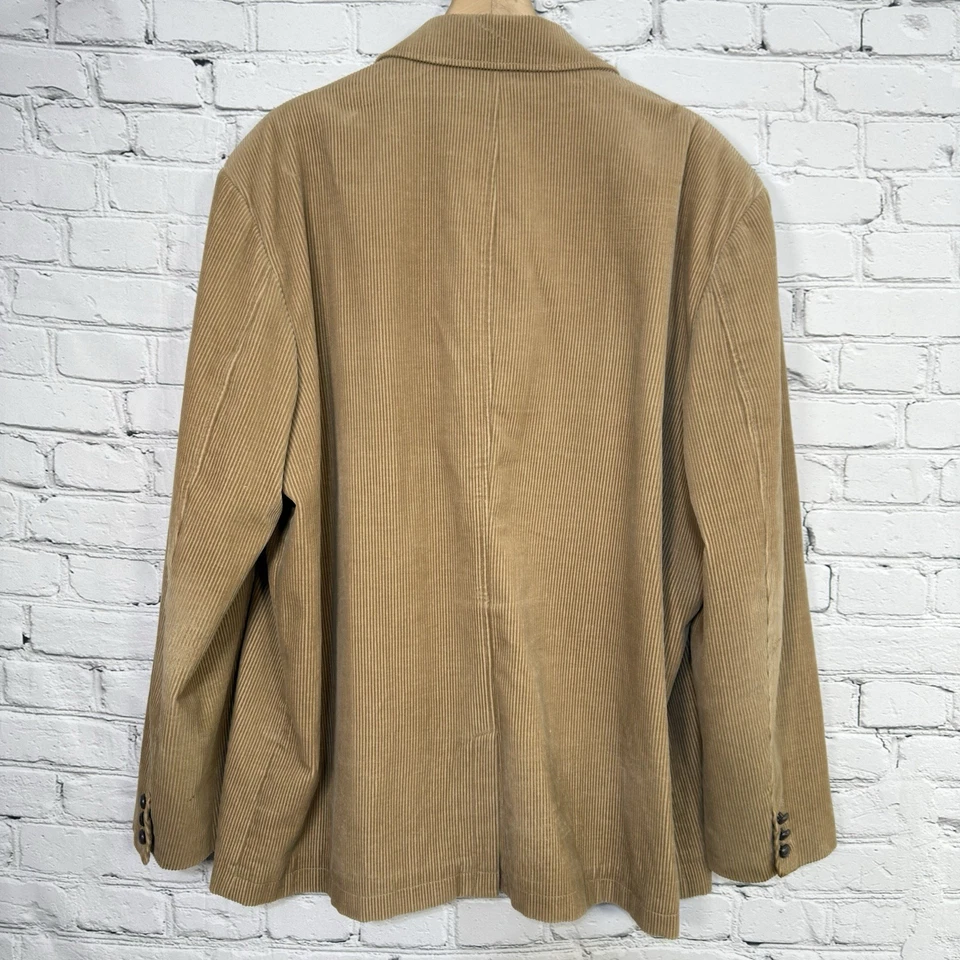 Chaqueta de Pana Vintage Chaps Beige XXL Nudo 3 Botones Blazer Tareas Abrigo de Granero Foto 2 de 4