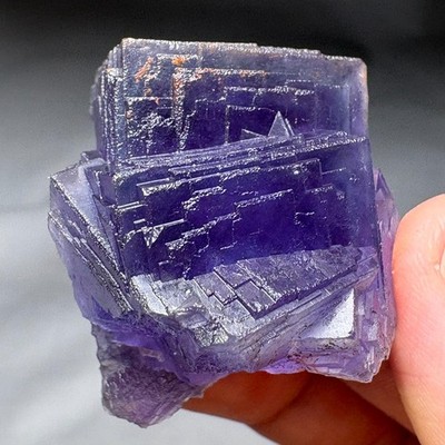 Rare Blue Phantom Fluorite Cluster Stepped Natural Crystal Raw Mineral Specimen