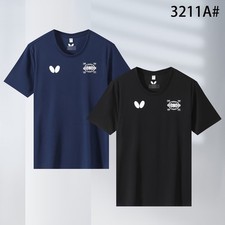 Summer Men's Table Tennis Badminton T-shirt Sports Short Sleeve Tee 26-3211A 