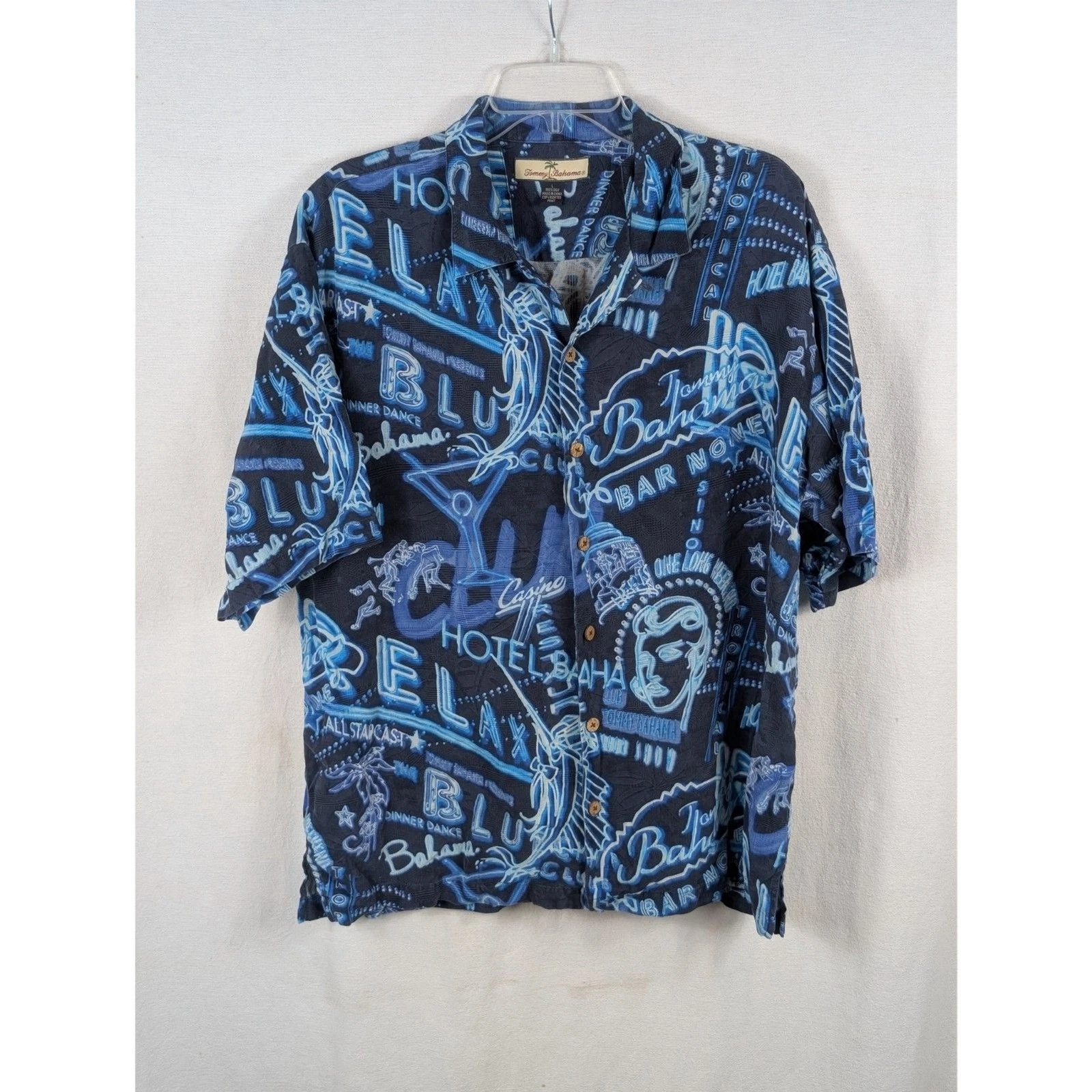 Tommy Bahama Neon Lights Silk Shirt Men's Size Large
