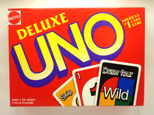 Vintage UNO Deluxe Card Game, 1993 - Complete w/ Score Pad - Cards NEW & SEALED