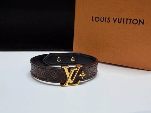 Louis Vuitton Brown & Gold Monogram Iconic Bracelet 17 “M8526F”