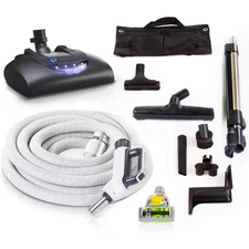 Premium 35 Ft. Universal Central Vacuum Hose Kit with Wessel Werk Power Nozzle