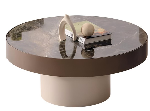 Stilvoller Runder Couchtisch Designer Marmortisch Beistelltische-image