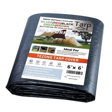 Tarps Heavy Duty Waterproof 6x6ft,12Mil Poly Tarp Multipurpose Tarpaulin Outd...
