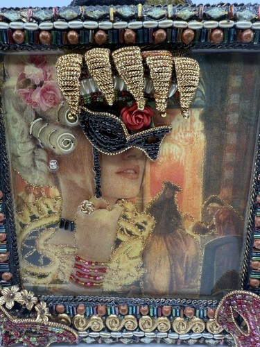 Mary Frances Masquerade Marti Gras Handbag Purse Mask Vintage Mysterious NWT - Picture 6 of 13