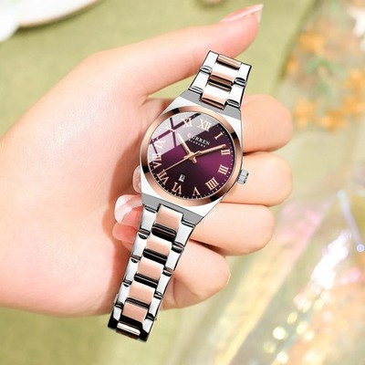 CURREN Quartz Watches Roman Numerals Elegant Stainless Steel Ladies Wristwatch