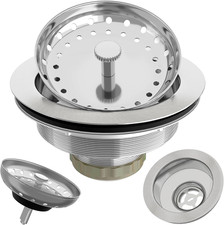 Kitchen Sink Drain 3-1/2 Inch Brushed Stainless Steel Sink Drain Strainer