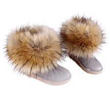 Faux Fur Wrist Cuffs Arm Leg Warmers Winter Boot Cuffs Warm Band Ring Brown B