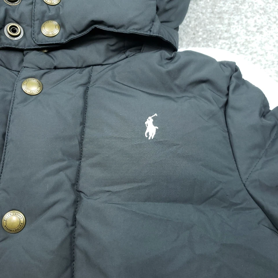 Abrigo Chaqueta Polo Ralph Lauren Niños Con Capucha Abombada Negro Talla 4T Foto 4 de 4