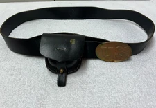 US CIVIL WAR Cap Box with Belt, US Buckle, Lambs Wool, Black Leather