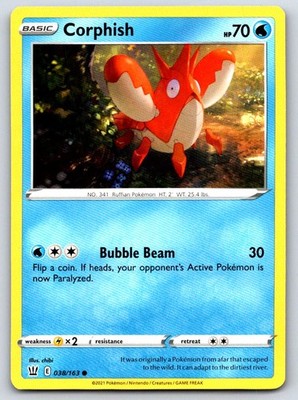 Corphish 038/163 Common Battle Styles NM Pokemon TCG
