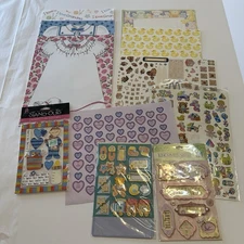 Scrapbook Paper And Sticker Lot Of It’s A Boy/It’s A Girl Junk Journaling