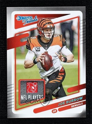 2021 Panini Donruss Threads Laundry Tag NFLPA Logo 1/1 Joe Burrow #DT1 Patch 1q7