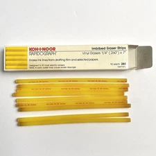 Vintage Koh-I-Noor Rapidograph 285 Imbibed Eraser Strips Qty 9 Vinyl Erasers