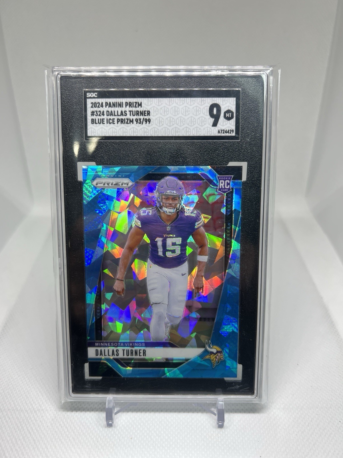 2024 Panini Prizm Rookies Blue Ice Prizm /99 Dallas Turner #324 Rookie RC MINT 9