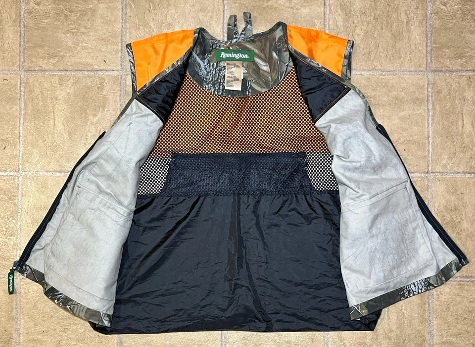 Remington Hunting Shooting Vest Men’s Large Game Bag Utility Camo Orange Mesh - Image 2 of 4