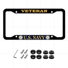 4 Holes License Plate Frame For U.s. Navy Veteran Black Matte 1 Nlicdeade89-h 4 Holes License Plate Frame For U.s. Navy Veteran Black Matte 1 Nlicdeade89-h