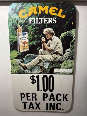 Vintage Camel Cigarette Double -Sided Advertising Sign Filters & Lights USA